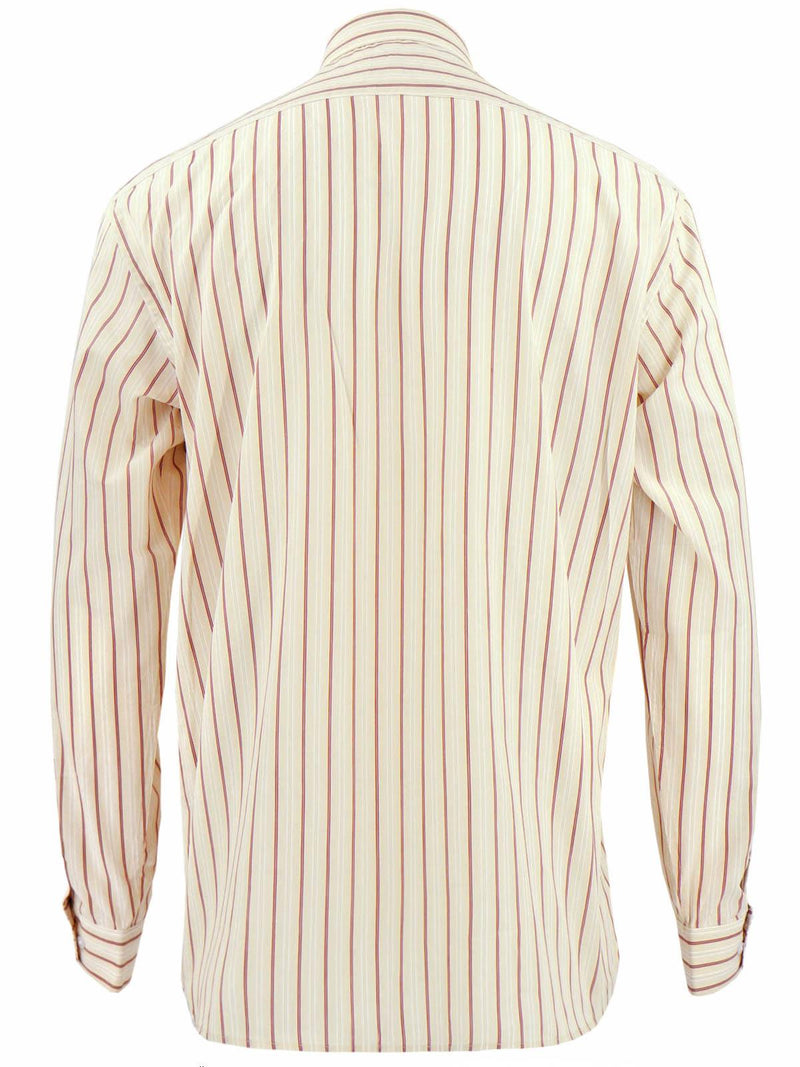 1940s Spearpoint Collar Shirt - Flax Stripe