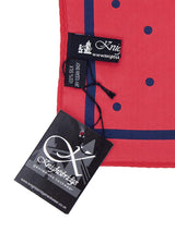 Red & Navy Spot Silk Pocket Square