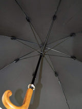 Black Vintage Look Manual Wood Handle Umbrella