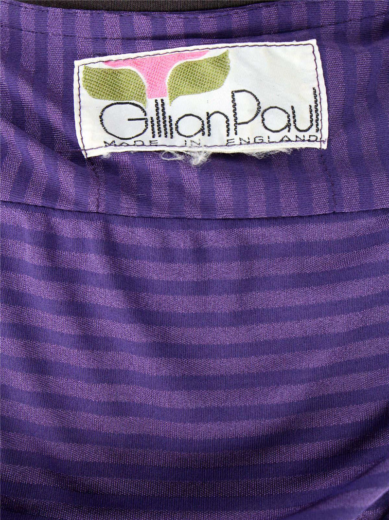 Gillian Paul 1970s Vintage Purple Striped Dress