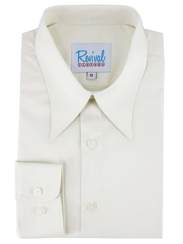 Alabaster Forties Style Spearpoint Collar Shirt with Barrel Cuff