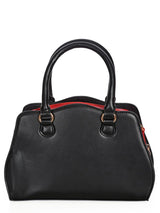 Black Retro Polka Dot Contrast Handbag