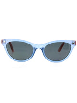 Vintage Style Sunglasses in Matte Blue & Pink