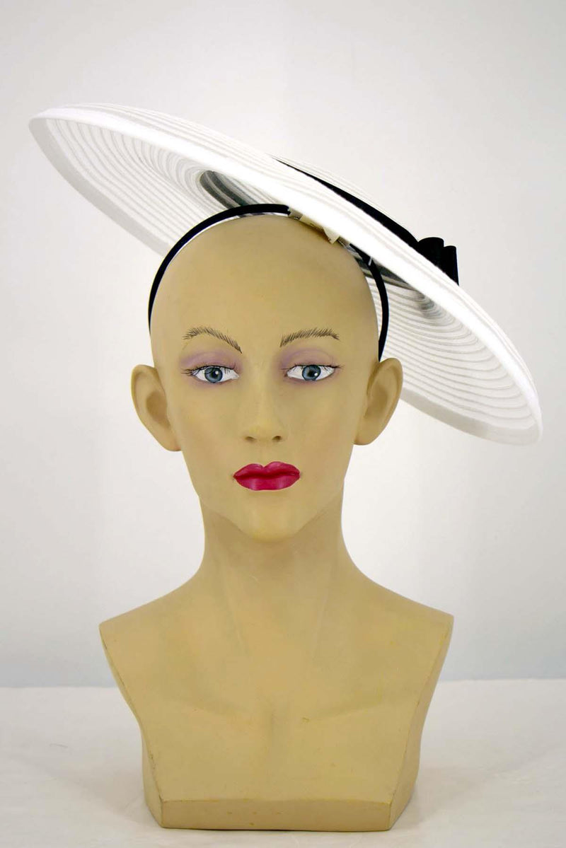 White Sheer 1940s Style Tilt Hat