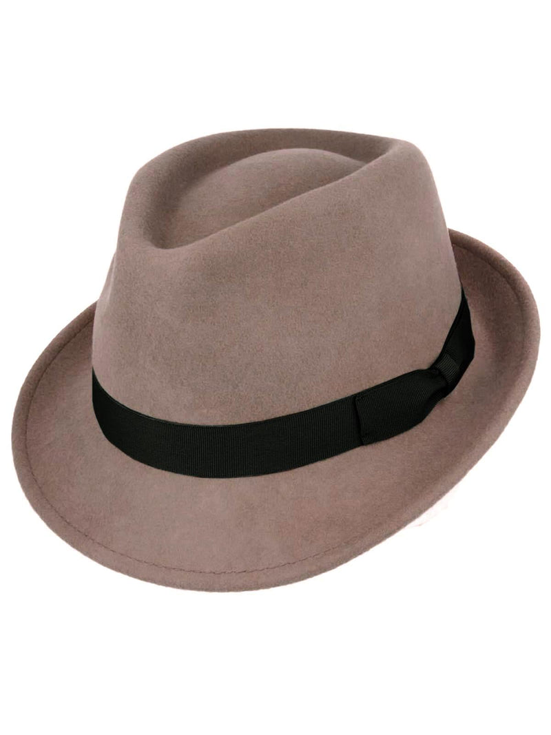 1950s Vintage Style Grey Pure Wool Trilby