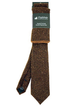 Brown Tweed Vintage Inspired Necktie & Pocket Square Set