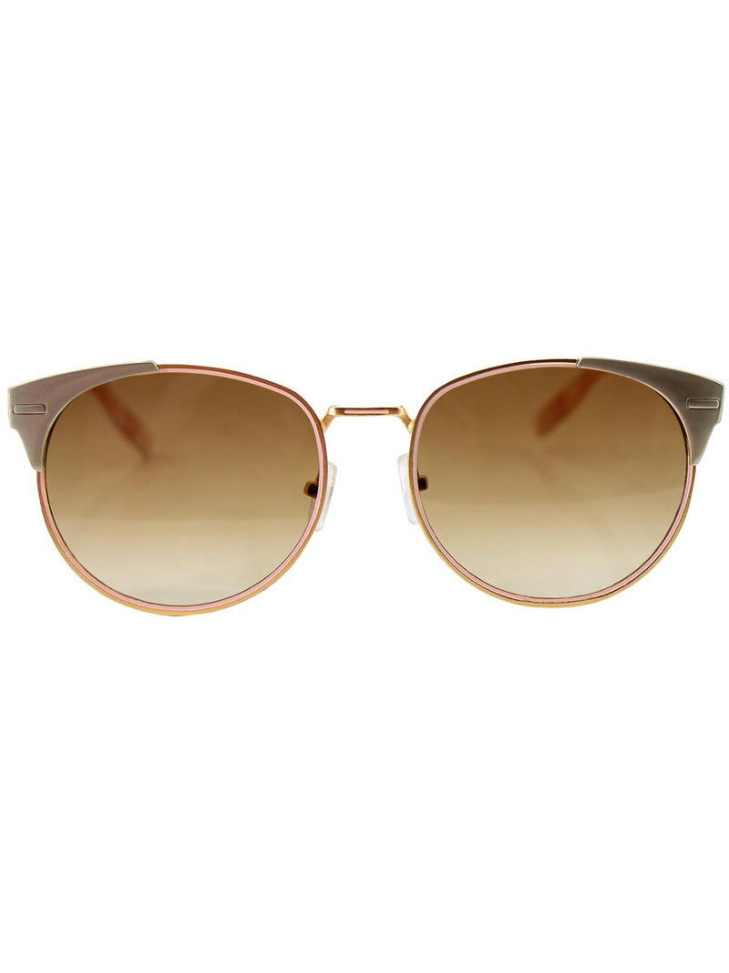 Stylish Vintage Look Pink & Gold Sunglasses