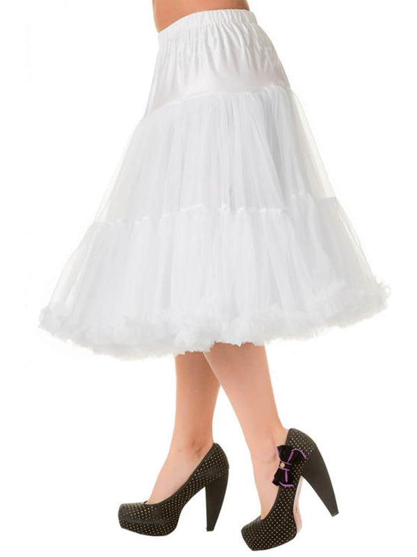 1950s Style 26" White Tulle Petticoat