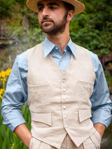 Pale Blue Forties Style Spearpoint Collar Shirt with Barrel Cuff