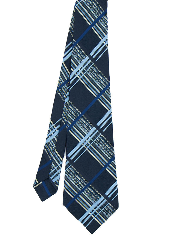 Vintage 40s 50s Style Blue Check Tie