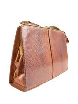 Light Tan Lizard Skin Vintage Frame Bag