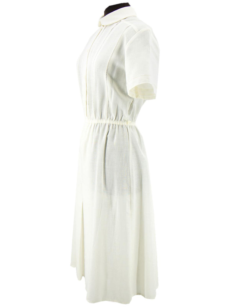 Vintage Ivory Shirt Short Sleeve Dress