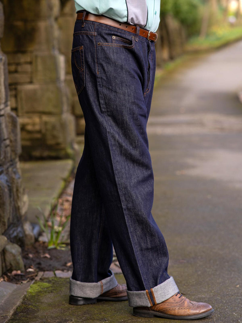 Brad Midcentury Blue Denim Worker Jeans