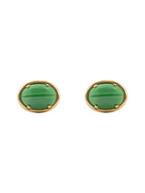 Vintage 1950s Gold Plated Green Cabochon Cufflinks