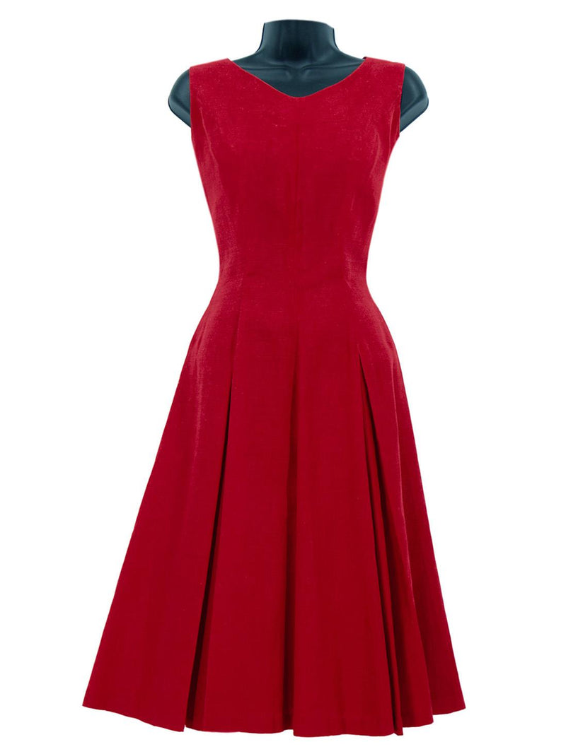 True Vintage Scarlet Red 1950s Dress