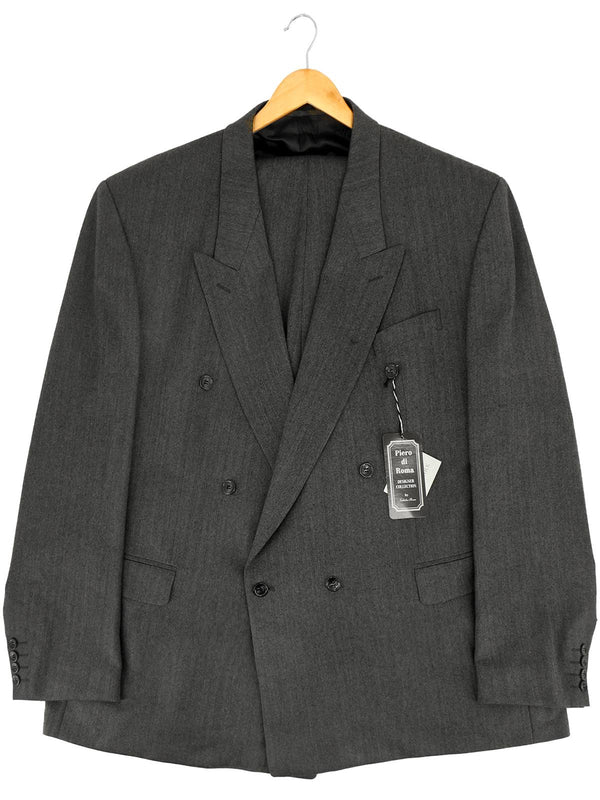 Grey Herringbone 1940s Demob Style Deadstock Suit