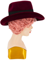 Red 1940s Vintage Fedora Style Tilt Hat