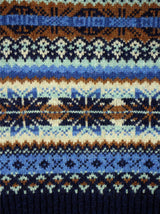 Forties Vintage Scottish Wool Fairisle Knit Tank Top in Starnight Blue