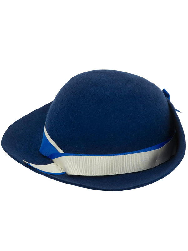 Hand Crafted Blue 1940s Vintage Style Tilt Hat