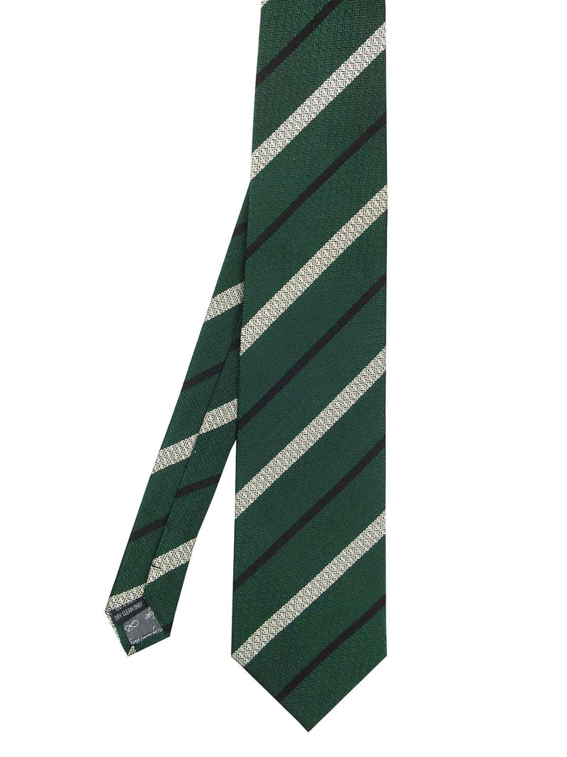 1940s Style Woven Green Silk Club Tie