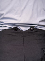 1940s Vintage Harry Fishtail Back Trousers in Slate Grey