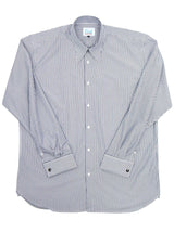 Slate Blue Heathfield Stripe Forties Spearpoint Collar Shirt