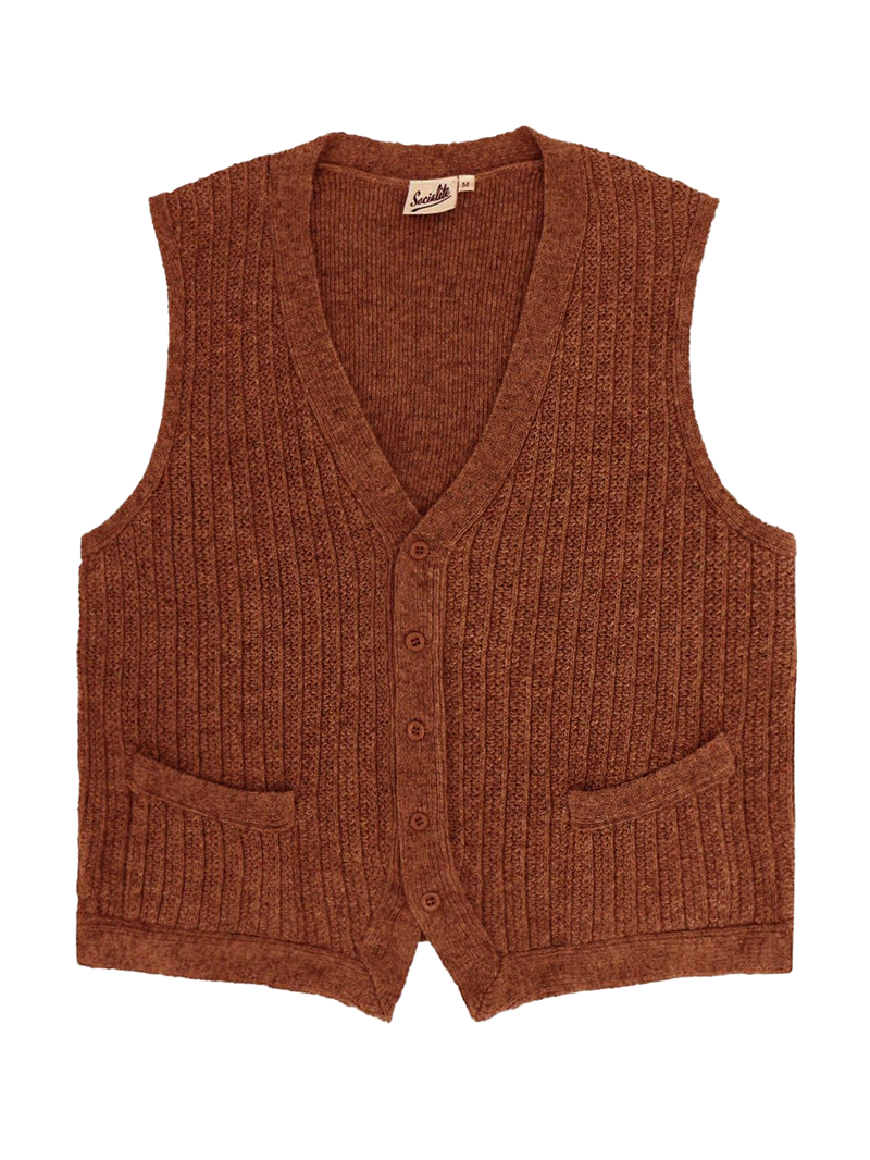 Wool Mens Knitted Button Up Waistcoat Mens Waistcoat Knitting