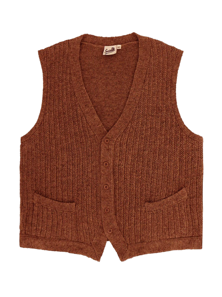 1940s Style Rufus Knitted Waistcoat - Russet – RevivalVintage 1940s Style Rufus Knitted Waistcoat - Russet – RevivalVintage