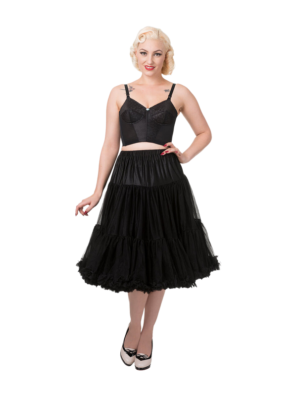 1950s Style Black Tulle 26" Petticoat