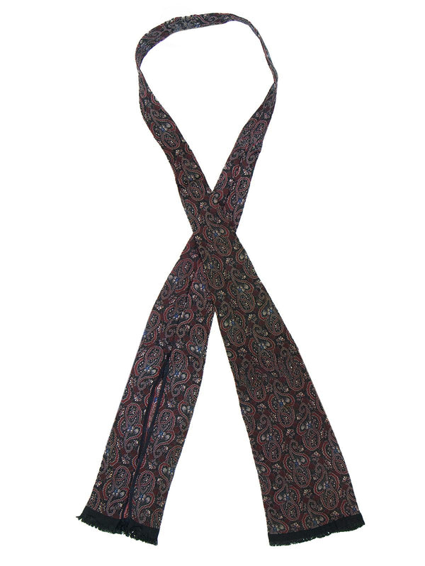 Vintage Black & Burgundy Paisley Tie