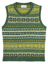 Scottish Wool Fairisle Tank Top in Botany Green