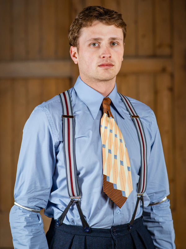 1940s Spearpoint Collar Shirt - Light Blue  - Barrel Cuff