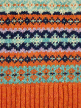 Scottish Wool Short Fairisle Knit Tank Top in Jaffa Orange