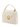 1960s Style Gold Oval Buckle Handbag - Cream
