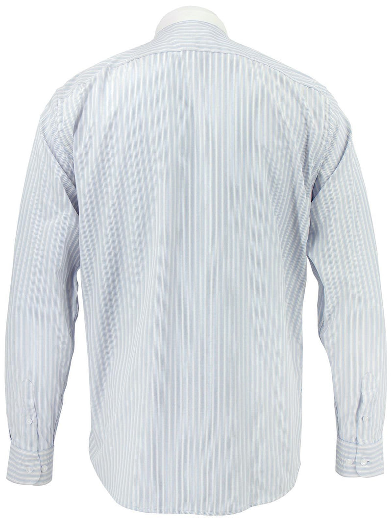 White Detachable Club Shirt - Blue & Pink Orton Stripe