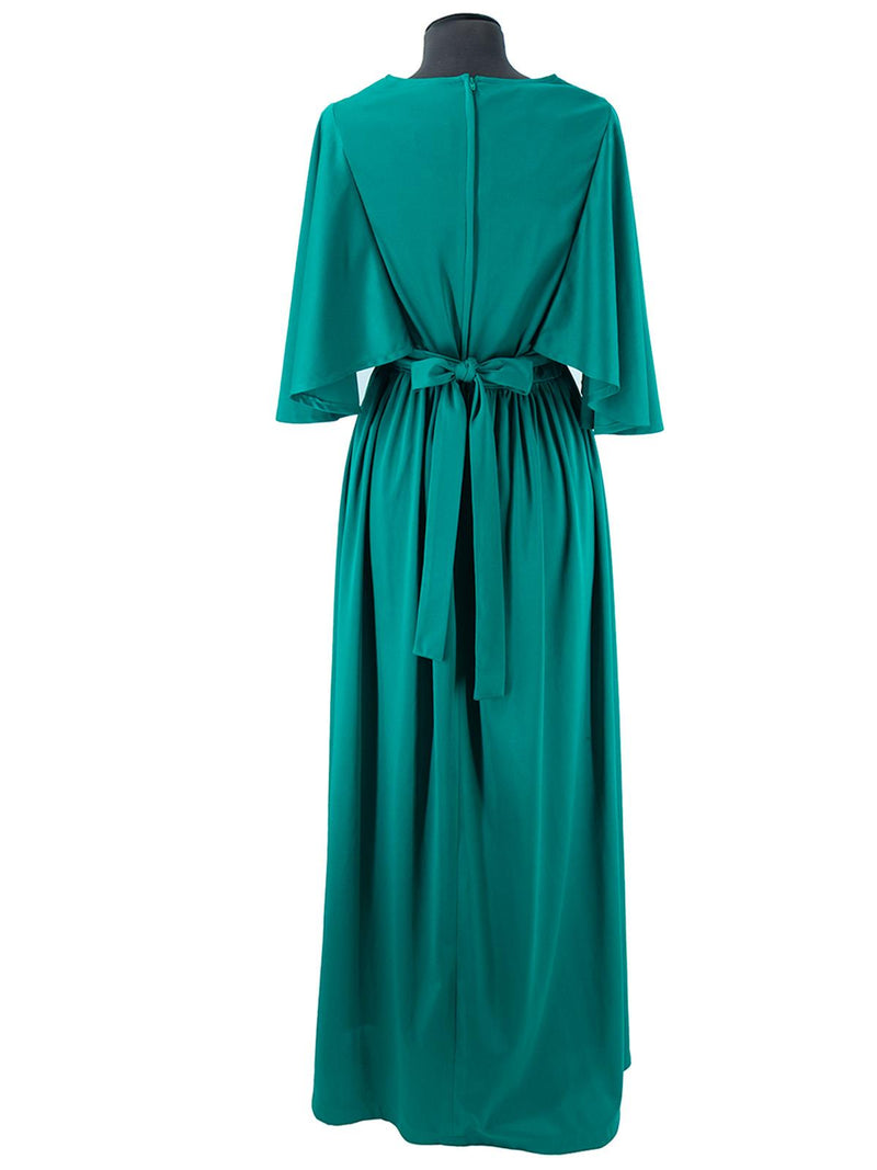 Vintage 1970s Emerald Green Maxi Dress