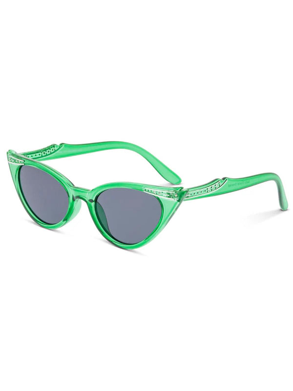 1950s Vintage Style Winged Catseye Sunglasses Emerald