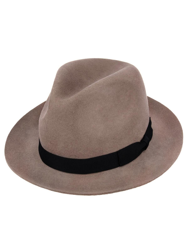 Grey 40s Style Wool Snap Brim Fedora