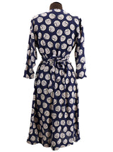1940s Navy Blue Spot Vintage Dress