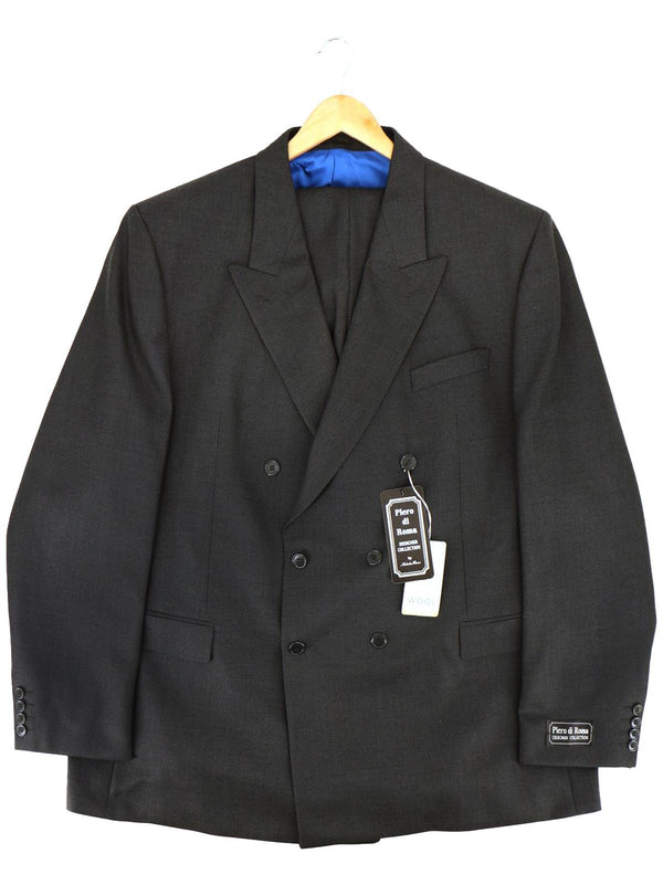 1940s Black Birdseye Double Breasted Wool Suit