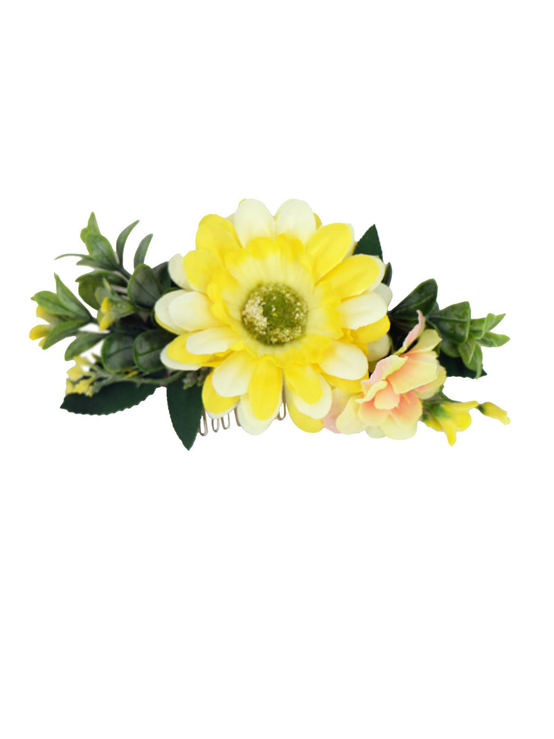 Yellow Flower Vintage Style Hair Flower Comb