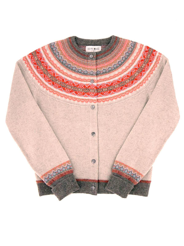 Merino Lambswool Alpine Cardigan in Hibiscus Beige