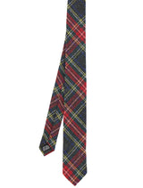 1960s Style Grey And Red Tartan Neck Tie