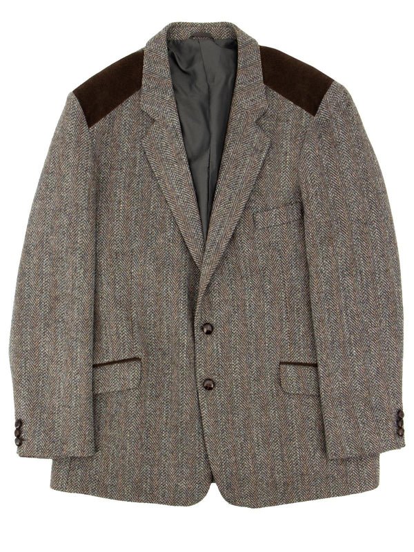 Action Back Vintage Tweed Jacket Suede Accents