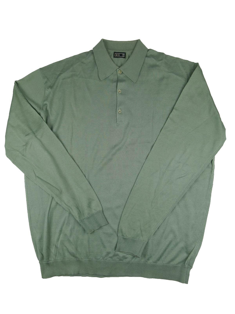 Sage Green DAKS Fine Knit Sweater with Collar