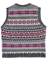 Scottish Wool Fairisle Tank Top in Thistle Grey