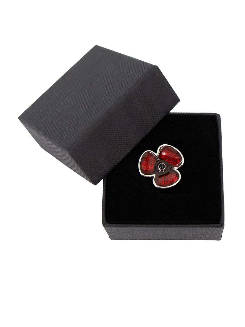 1940s Vintage Style Enamel Poppy Lapel Pin