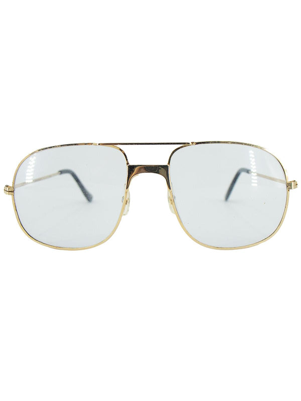 Original Vintage Oversize 70s Gold Frame Grey Lens Glasses