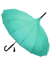 Teal Green Vintage Pagoda Style Umbrella