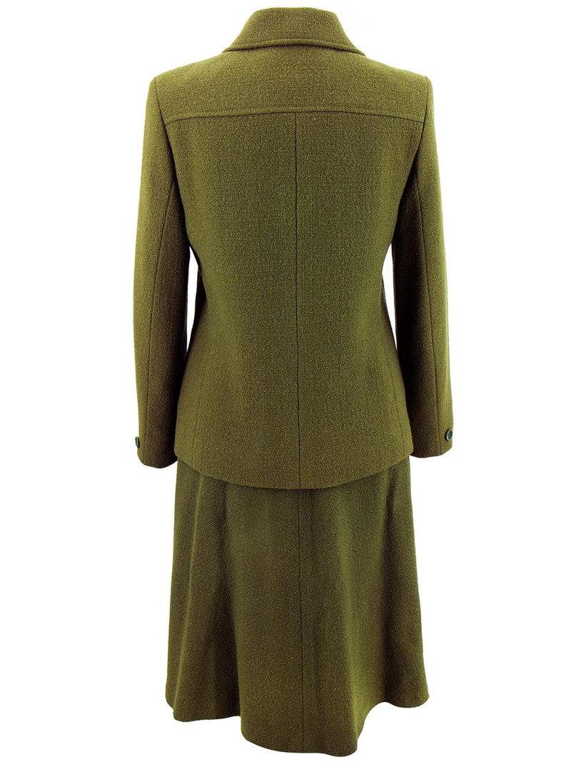 True Vintage Olive Green Jaeger Wool Suit